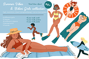 Summer Beach Clipart & Bikini Girls, a Person Illustration by Illustrations Lazarteva (Thumbnail 2 of 12)