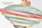 Baby Toys Watercolor Clipart, an Object Illustration by BarvArt (Thumbnail 6 of 6)