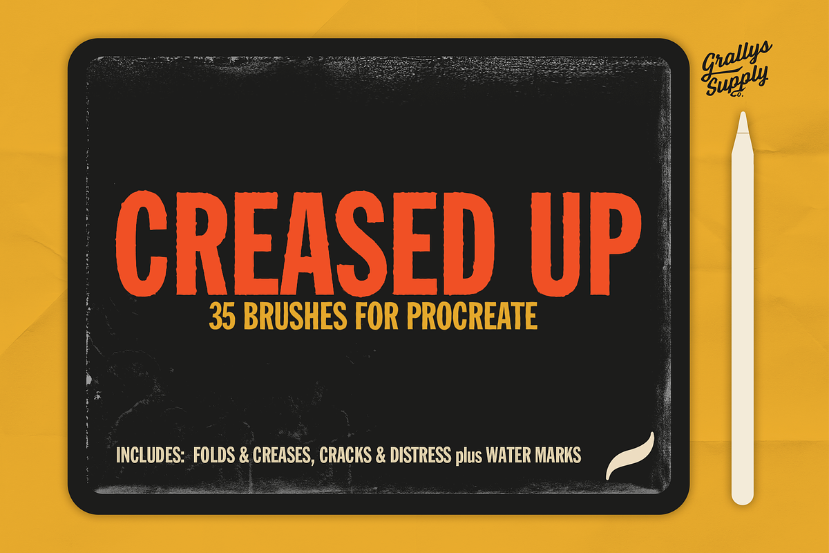 Creased Up Brush Pack for Procreate, a Brush Add-On by Horlleys (Photo 1 of 4)