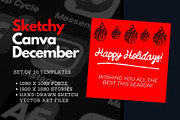 Sketchy Canva December Templates, a Social Media Template by Mike Brennan Art & Design (Thumbnail 1 of 3)