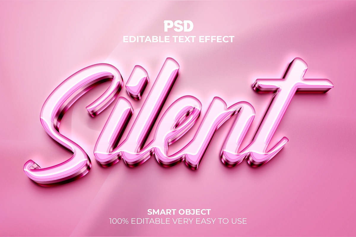 Silent Pink Gloss 3D Text Effect PSD, a Layer Style Add-On by Design Fly