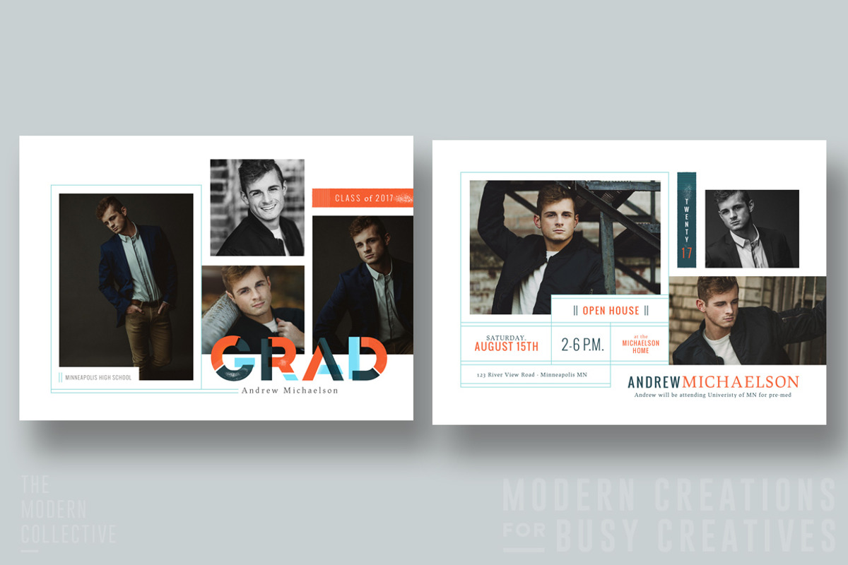 Graduation Card | Grunge & Grid, a Card Template by The Modern Collective