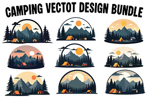 Camping Vector Design Bundle, an Illustration by Amazin_art