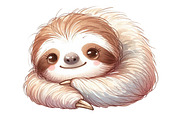 Watercolor Sloth clipart, an Illustration by Designworld (Thumbnail 4 of 5)