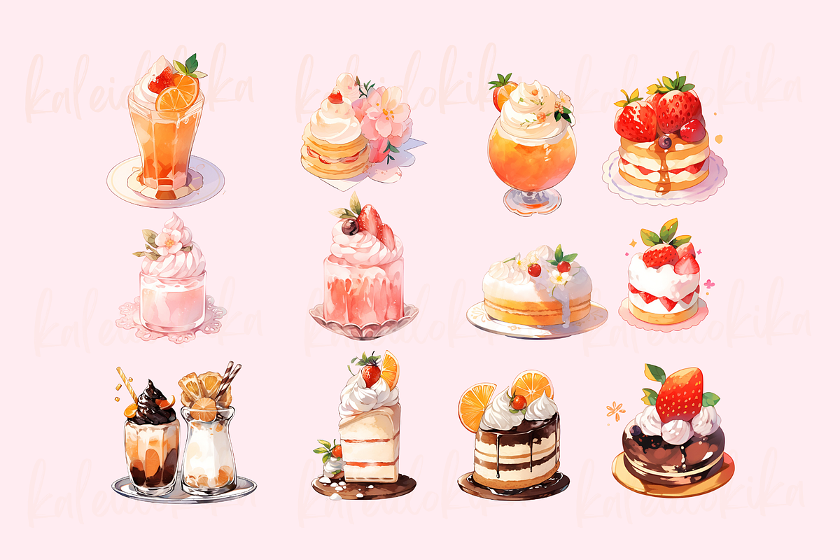 Sweet Delights Clipart Pack, a Food Illustration by Kaleidokika (Photo 2 of 5)