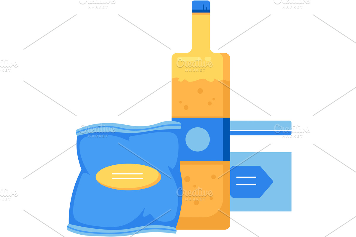Grocery shopping product isolated, a Food Illustration by vectorpointstudio
