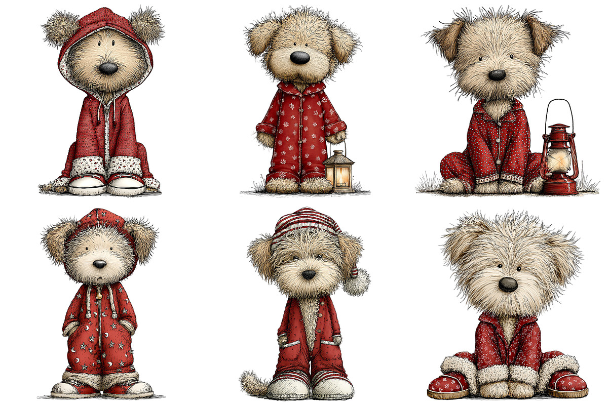 Winter Pijama Dog Clipart, an Illustration by Craft Nest (Photo 3 of 10)