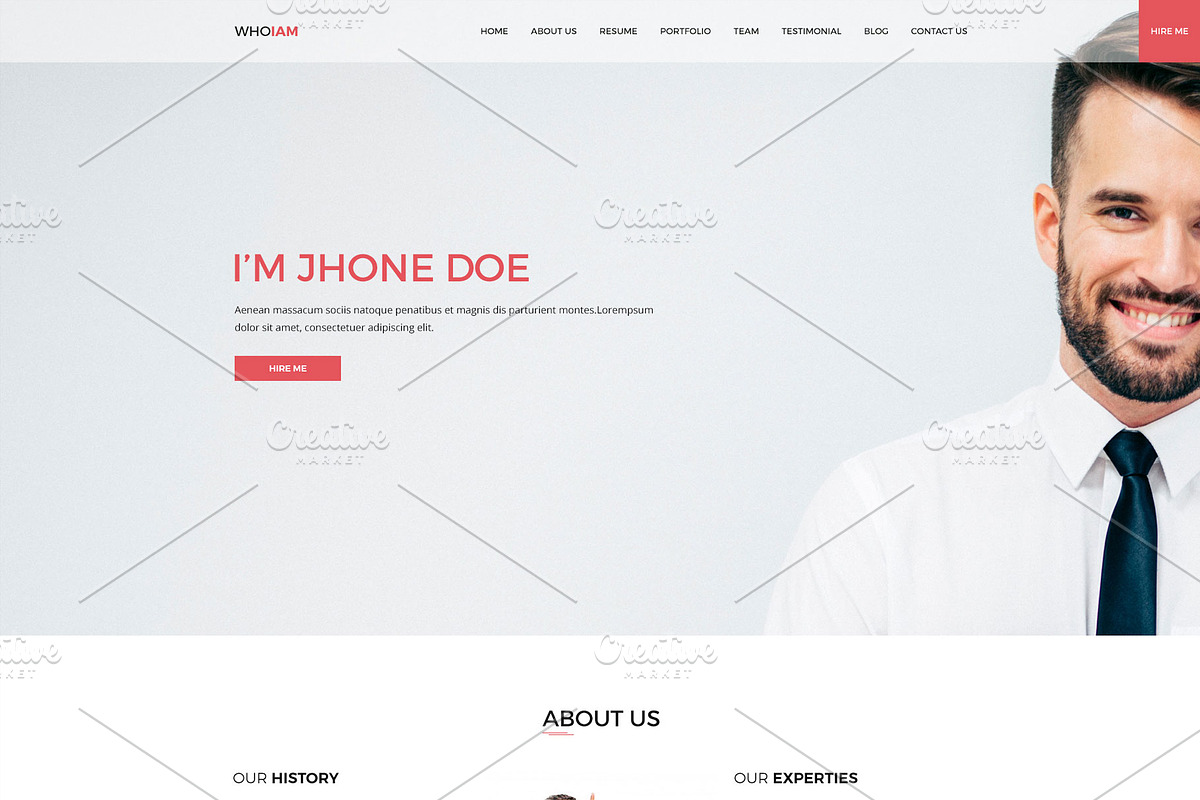 WHOIAM Lightweight Portfolio Respons, a Bootstrap Template by mine-tech (Photo 2 of 4)