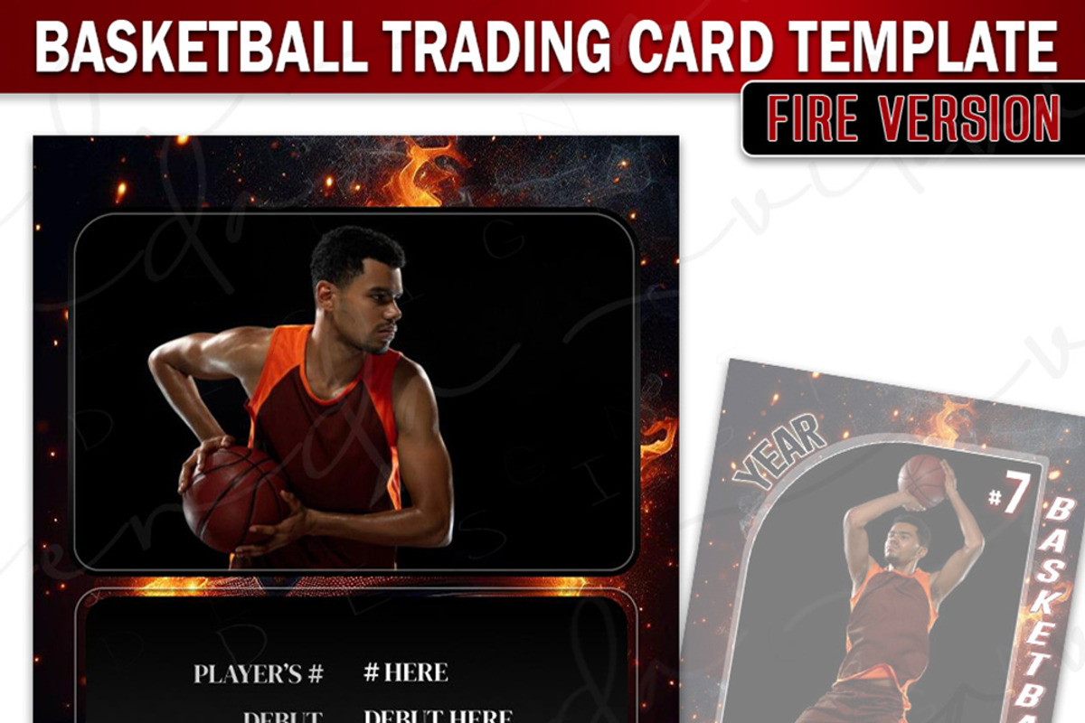 Basketball Trading Card Template, a Card Template by Brenda Avila Designs (Photo 2 of 2)