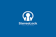 Stereo Lock Headphones Keyhole Logo, a Branding & Logo Template by yopie (Thumbnail 2 of 3)