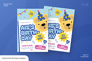 Colorful Kids Birthday Invitation, a Flyer Template by Annora Studio (Thumbnail 1 of 6)