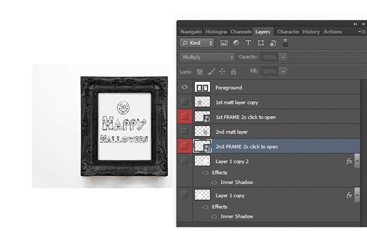 Set of two black frame mockups, a Print Template by Leo Flo Mockups (Photo 3 of 3)