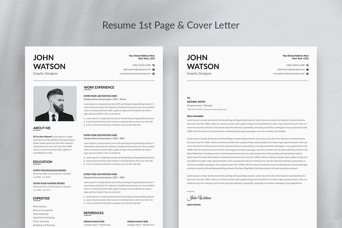 Word Resume Template / CV, a Resume Template by Aspect_Studio (Photo 2 of 4)