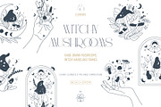 MAGICAL MUSHROOM LINE ART, an Object Illustration by Kate Art (Thumbnail 1 of 10)