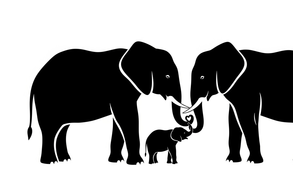 elephant family silhouette design, an Illustration by Amazin_art (Photo 41 of 51)