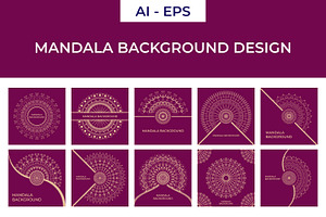 Mandala Background Design Collection, a Decorative Illustration by Lakhan1998