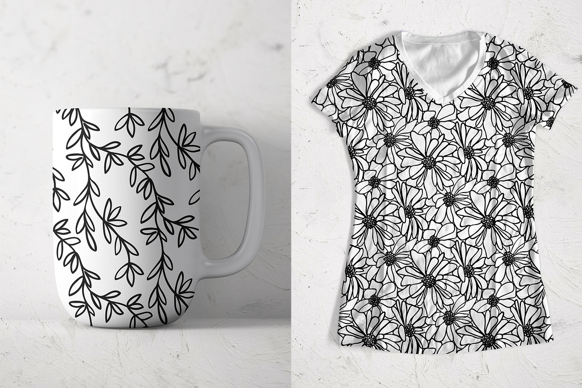 15 floral line patterns, a Pattern Graphic by pineart (Photo 3 of 5)