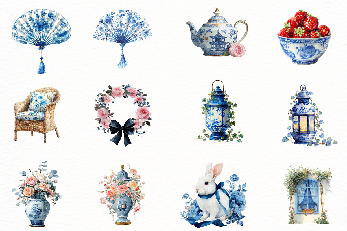 Chinoiserie Tea Clipart, an Illustration by Designworld (Photo 5 of 6)
