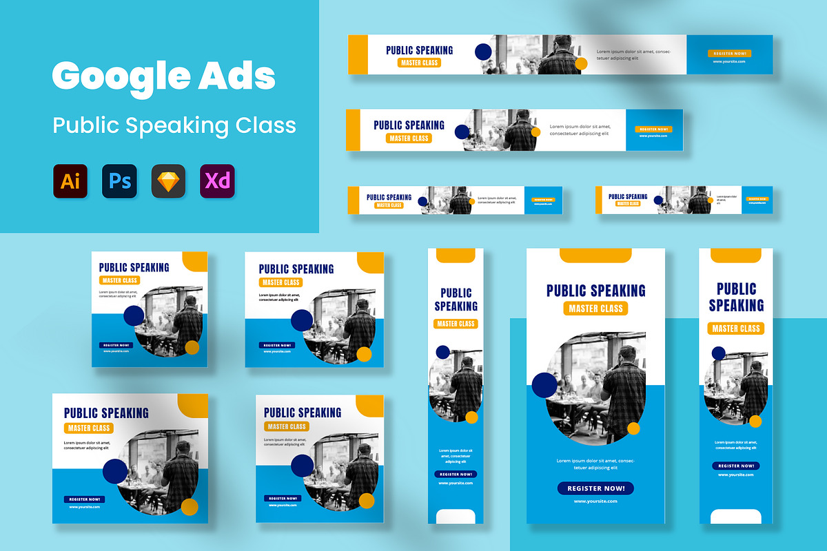Public Speaking Class Google Ads, a Templates & Theme by MikroType Std (Photo 1 of 4)
