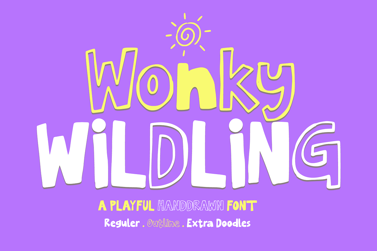 WONKY WILDING is a playful font, a Handwritten Font by cocodesign (Photo 1 of 9)