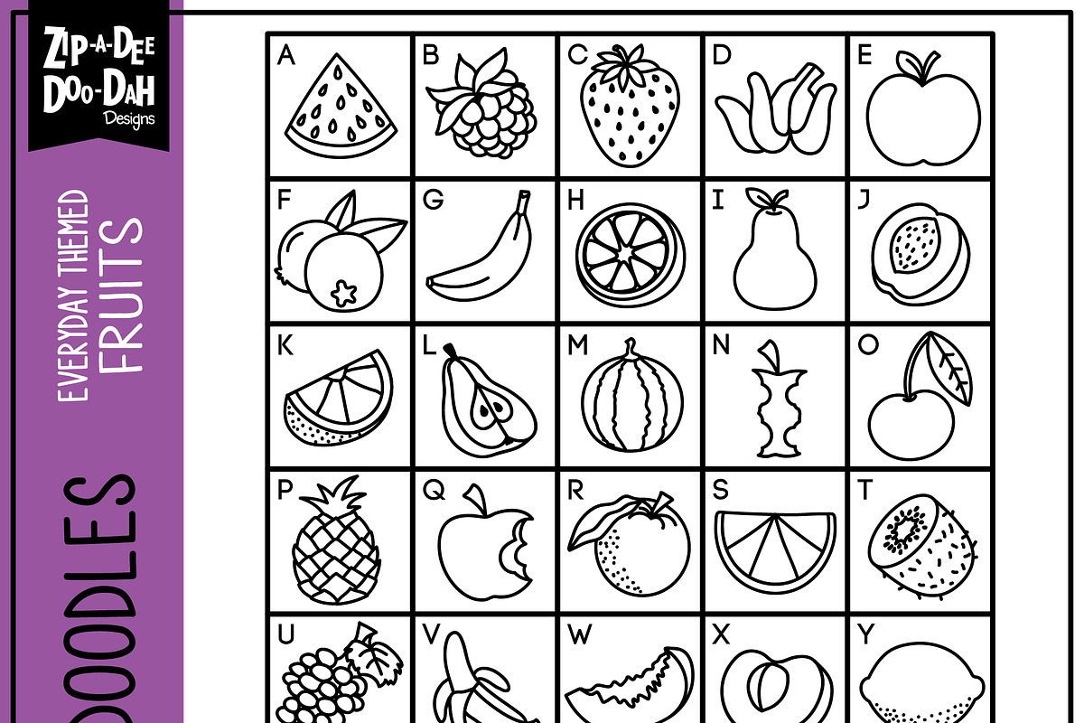 Fruits Doodle Font preview 2