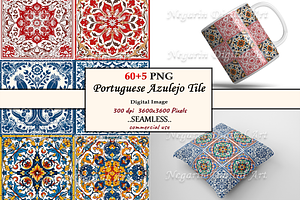 Portuguese Azulejo Pattern Tile V3