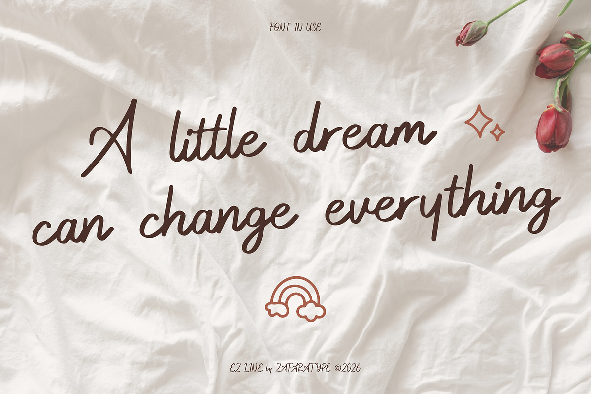 EZ Lintwell, a Handwritten Font by Zafara Studios (Photo 5 of 6)