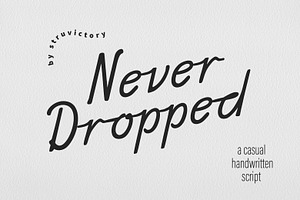 NeverDropped Handwritten Thin Script, a Script Font by Struvictory.art
