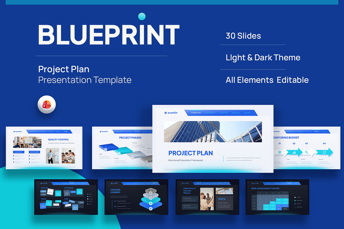 Project Plan PowerPoint Template, a Presentation Template by New Coral Design (Photo 1 of 6)