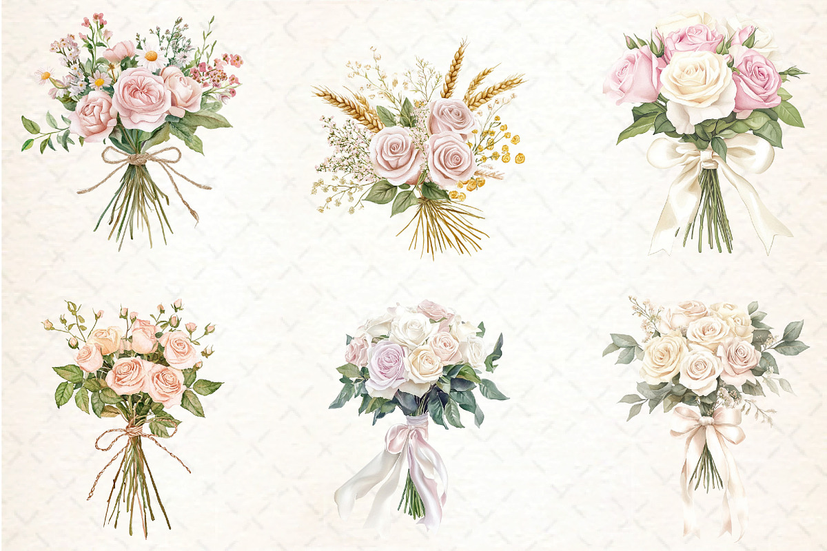Bouquet of Tied Roses - Boho - Clipa, an Illustration by DreamCafeArt (Photo 3 of 5)