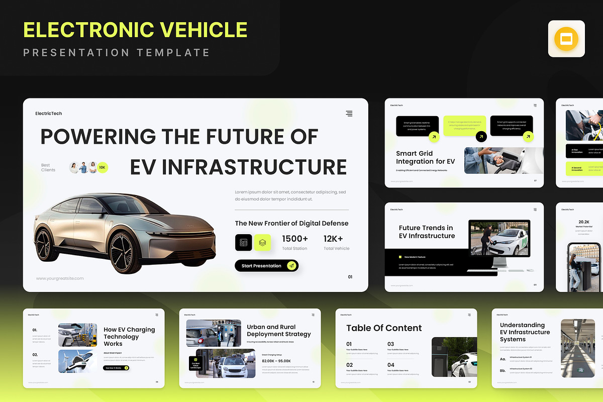 Electric Vehicle Google Slide, a Presentation Template by Annora Studio (Photo 1 of 7)