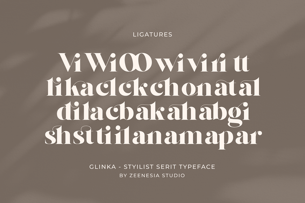 Glinka - A Stylist Serif Font, a Serif Font by zeenesia (Photo 24 of 25)