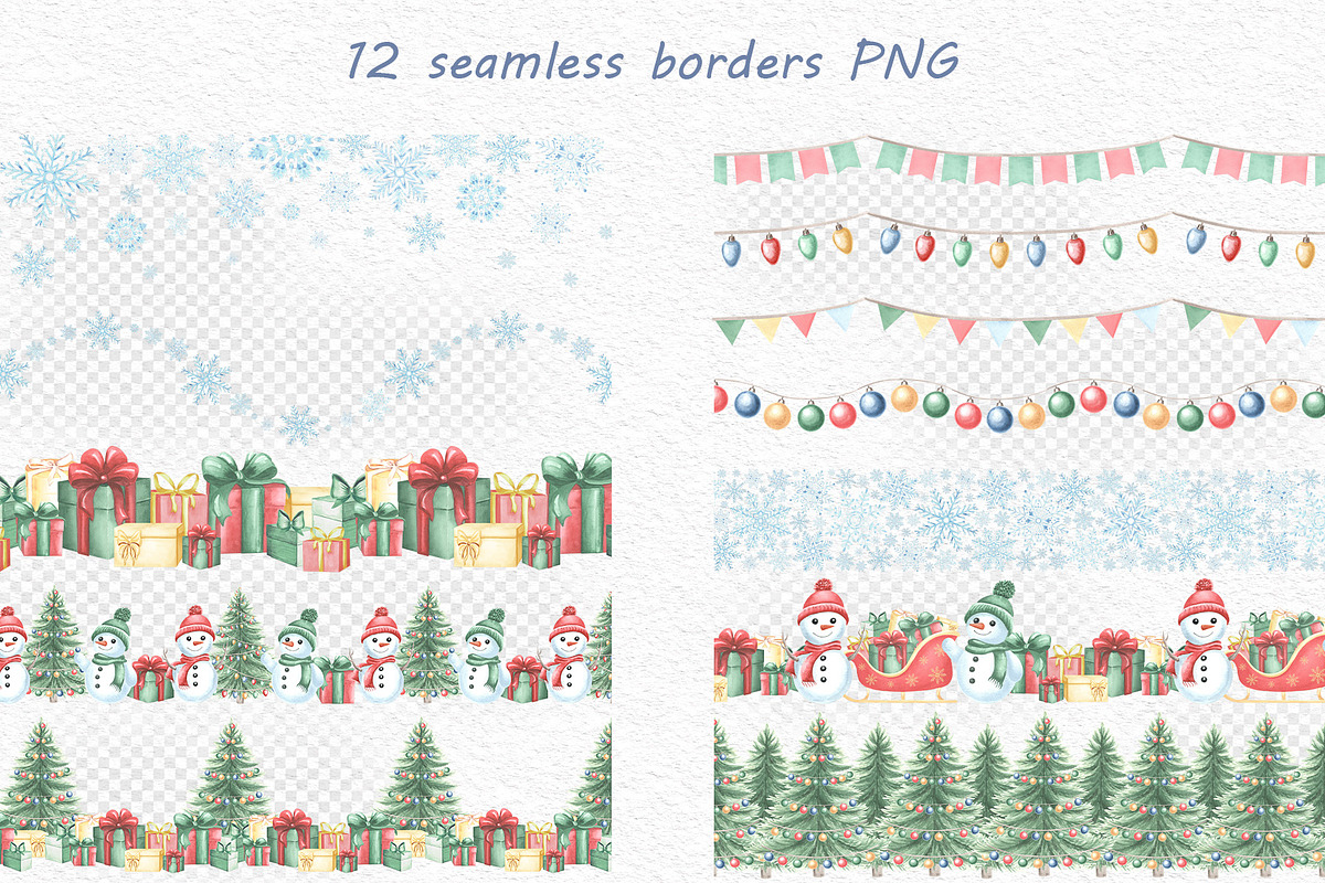 Winter Holidays watercolor clipart, an Illustration by susie-p-art (Photo 11 of 18)