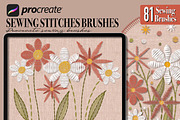 Sewing stitch brushes for Procreate, a Brush Add-On by PDknyStudio (Thumbnail 2 of 8)