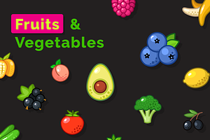 Fruits And Vegetables Icons