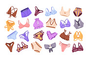 Female lingerie set + backgrounds, an Object Illustration by PaperTrident (Thumbnail 2 of 10)