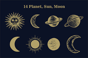 Space - Star Moon Sun Planet Zodiac