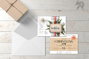 Vintage Christmas Invitation Cards