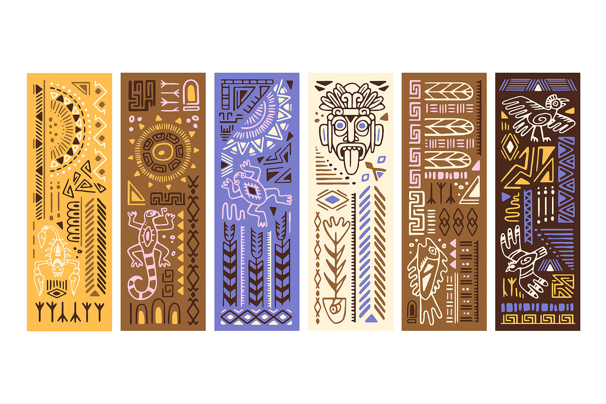 Aztec ornaments backgrounds set, a Decorative Illustration by PaperTrident (Photo 5 of 15)