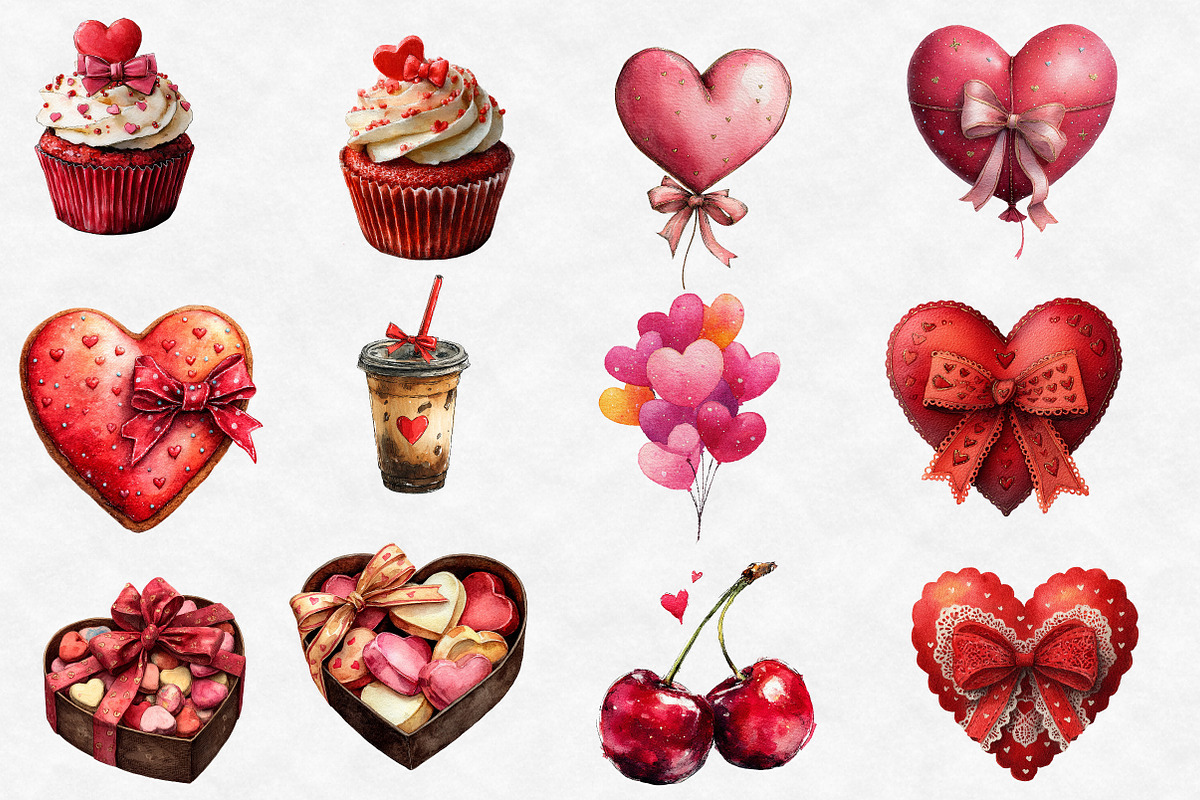 Coquette Valentine Clipart Bundle, an Illustration by Designworld (Photo 2 of 6)