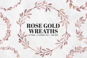 Silver Foil Floral Clipart Set