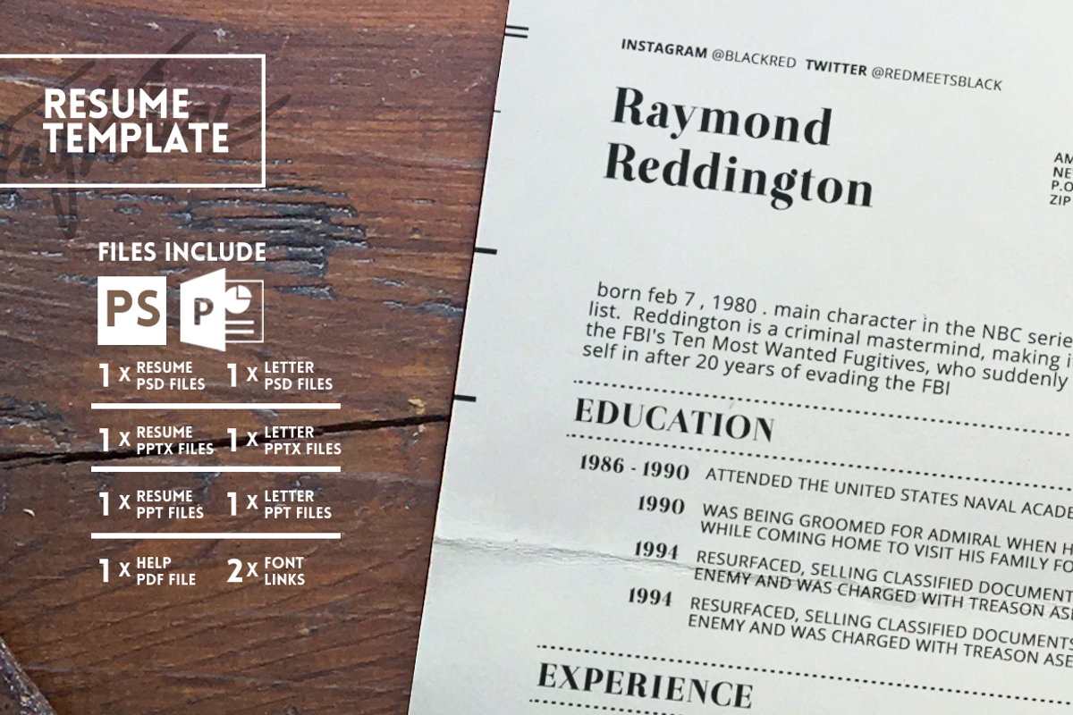 Blacklist Resume Template, a Resume Template by Fay Zodiac (Photo 2 of 3)