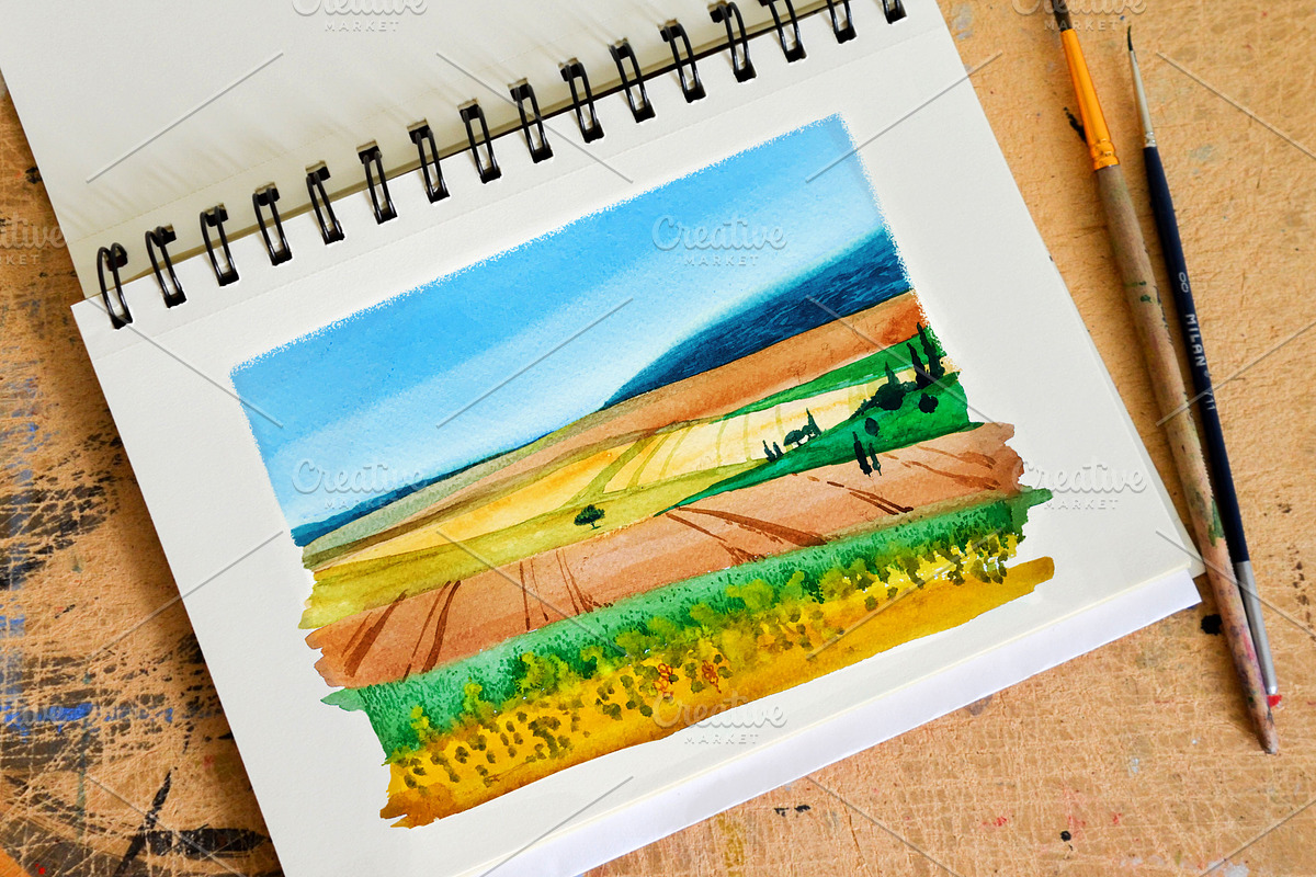 Watercolor Landscapes. Part 2, a Background Graphic by Mona Monash (Photo 3 of 5)
