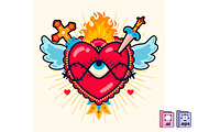 Sacred Heart Illustration, a Decorative Illustration by MISS CHATZ (Thumbnail 1 of 3)