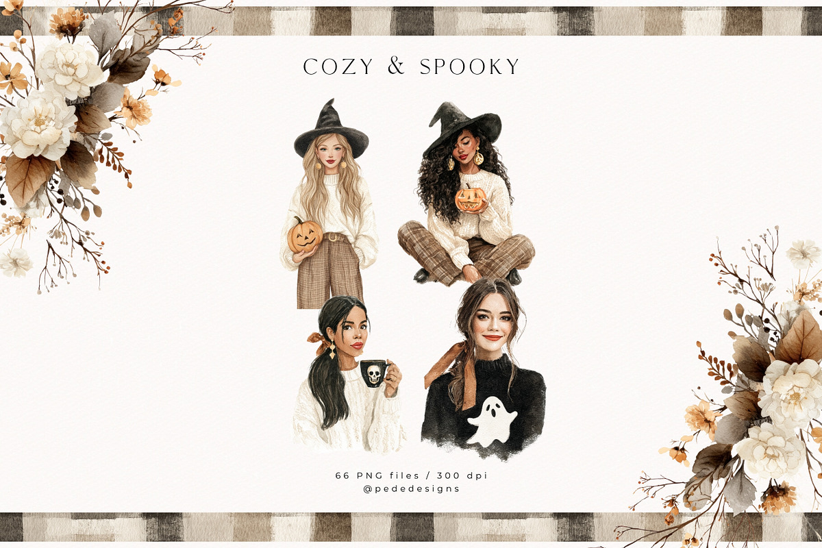 Cozy & Spooky Collection, a Seasonal Illustration by PeDe Designs (Photo 3 of 30)