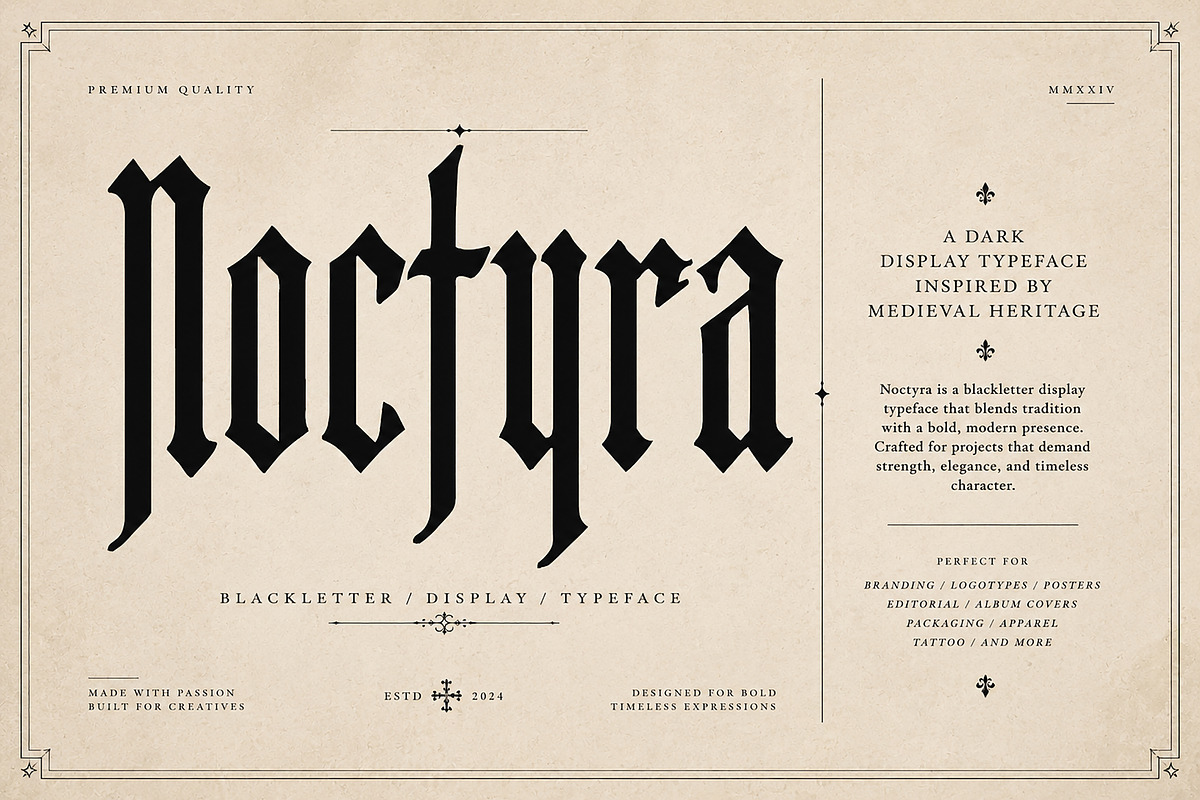 Noctyra - Blackletter, a Blackletter Font by Wow Magic (Photo 3 of 4)