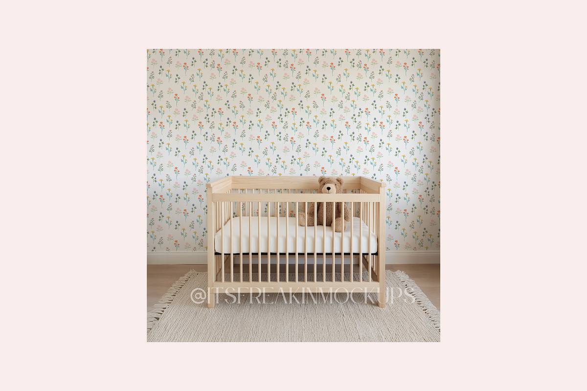 Nursery Wallpaper Mockup for Photoshop