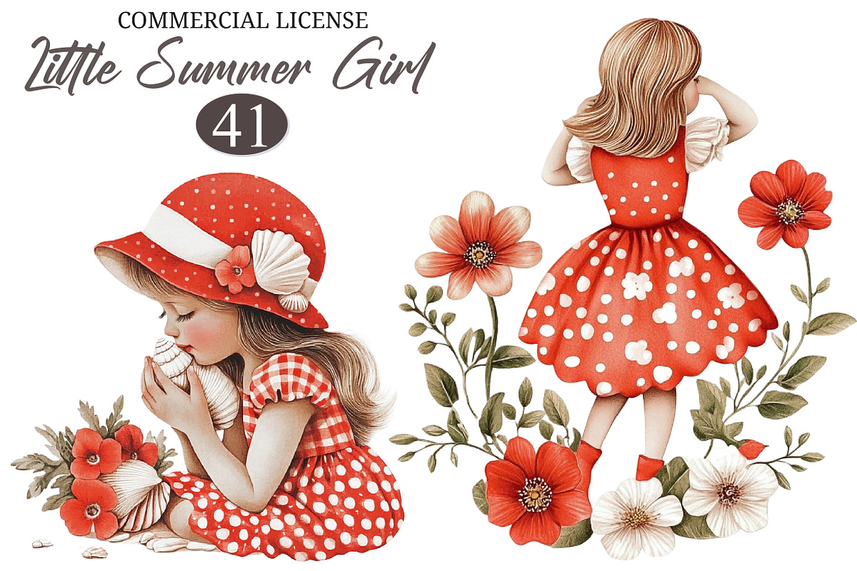 Little Summer Girl PNG Clipart, an Illustration by designcity5 (Photo 1 of 5)
