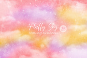 Fluffy Sky Watercolor Backgrounds, a Texture Graphic by Tiger and Flower (Thumbnail 1 of 10)