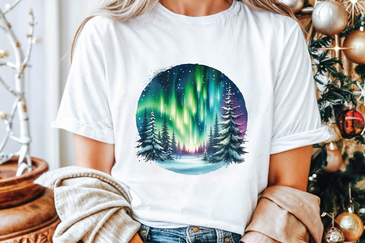 Watercolor Northern Lights Clipart, an Illustration by Libby Wishes (Photo 5 of 6)